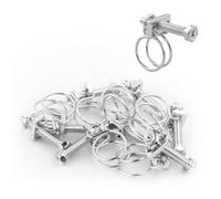 Kct Universal Adjustable Double Wire Hose Clips 13-16mm Metal Screw Clamps For Fuel/plumbing Pipe - Pack Of 10