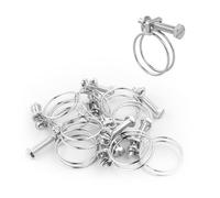Kct Universal Adjustable Double Wire Hose Clips 24-28mm Metal Screw Clamps For Fuel/plumbing Pipe - Pack Of 10