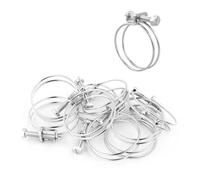 Kct Universal Adjustable Double Wire Hose Clips 50-55mm Metal Screw Clamps For Fuel/plumbing Pipe - Pack Of 10