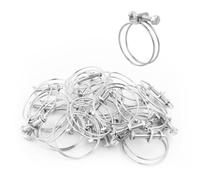 Kct Universal Adjustable Double Wire Hose Clips 50-55mm Metal Screw Clamps For Fuel/plumbing Pipe - Pack Of 20
