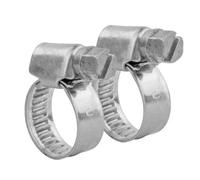 Kct Universal Hose Clips - 2 Pack 10-16mm 304 Stainless Steel Adjustable Metal Clamps For Air/fuel/water/plumbing/bath Pipes