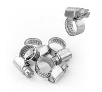 Kct Universal Hose Clips - 5 Pack 8-12mm 304 Stainless Steel Adjustable Metal Clamps For Air/fuel/water/plumbing/bath Pipes