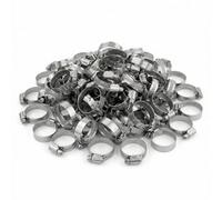 Kct Universal Hose Clips - 50 Bulk Trade Pack 35-51mm 304 Stainless Steel Metal Clamps For Air/fuel/water/plumbing/bath Pipes