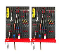 Kct Wall Mounted Tool Rack Storage Garage Tool Holder Workshop Organiser Shelf - Set Of 2