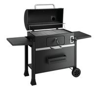 Kct Xxl Bbq Outdoor Garden Charcoal Barbecue Extra Large Deluxe Smoker With Folding Side Shelf, Adjustable Ash Tray & Thermometer