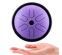 KCUZO Empathic Drum And Piano Pocket Drum 5.5" Mini Tambourine Steel Tongue Drum Hand Disc Instrument(D)