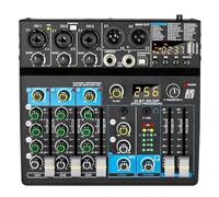 Kcvzitrds 6-Channel Small Multi-Function Mixer for Stage Performances, Karaoke Live Broadcast, with USB Bluetooth Mixer