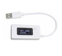 KCX017 USB Device Charger Tester with LCD Screen, Real Time Voltage and Current Display, Includes Load Resistor 2A1A (White)