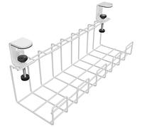 KD Essentials - Clampable desktop cable basket for a tidy workplace, white