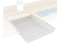 KD Essentials - under-desk drawer, stores Letter sheets and office supplies hidden away under the desk, sliding organiser/storage drawer unit for the business and home office - metal, white