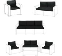KD HOME EVERYTHING YOU NEED Outdoor Keter Allibert California Ratten Chair Cushion | Garden Furniture Sofa Armchair Pads | Lightweight and Durable, Made in England (Black, 2 Seater Sofa - 4 Pcs)