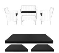 KD HOME EVERYTHING YOU NEED Outdoor Rattan Chair Cushion 3-Piece Set | Waterproof, 94 x 43 cm Sofa Pad and 47 x 43 cm Chair Pads | Lightweight and Durable, Made in England (Black)