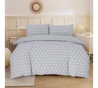 KD HOME EVERYTHING YOU NEED Polycotton Printed Duvet Cover Set with Pillowcases, 26 Designs, Single/Double/King/Super King, Machine Washable (Hexagon Black, King)
