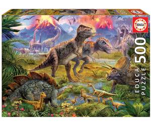 KD Toys 15969 Educa Borras Dinosaur Gathering 500 Piece Jigsaw Puzzle, Multi