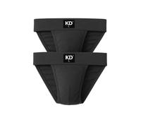 KD Willmax KNK Men’s Gym Supporter with Back Cover | 100% Organic Cotton Jockstrap with Cup Pocket | Sports Fit (UK, Alpha, L, Regular, Regular, Standard, Black - Pack of 2)