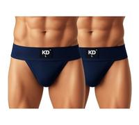 KD Willmax Men’s Regent Gym Jockstrap Cotton Supporter | Soft Waistband | Full Back Coverage | Sports Fit (UK, Alpha, XXL, Regular, Regular, Navy Blue - Pack of 2)