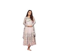 KD Women Floral Print Anarkali Kurta with Pant and Dupatta Set Anarkali Kurti for Women Georgette Anarkali Dress, Full Sleeve, BEING, S