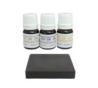 KD89 14-18-24 Carat Gold Test Reagent / Solution Assortment with Natural Touchstone and Multi-Language Instructions - Expertise for Jewellery, Coins, Ingots - 2.5ml