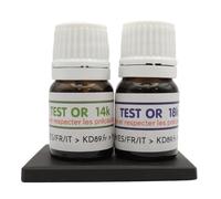 KD89 14-18 Carat Gold Test Reagent Bottle, 2ml, Glass, Expertise for Jewellery, Coins, Bullion, Multi-Language Instructions