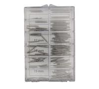 KD89 Assortment of Stainless Steel Spring Bar Pump Handles for Fixing or Repairing Watch Straps - Comes in Compartment Box - Different Diameter and Length, Type 2, Modern