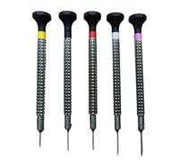KD89 Bergeon 7965-P05 Set of 5 Screwdrivers for Watchmakers with Special Profile Stainless Steel Ergonomic Head Diameter 0.80-1.00-1.20-1.4-1.6 mm