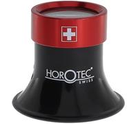 KD89 Horotec MSA00.025-2.5 Magnifying Glass Black with Screw Ring Aluminium Red No. 2.5 = x5 / Lens Diameter 22.5 mm, Black, Minimalist
