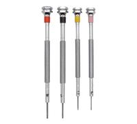 KD89 Horotec MSA01.003 Set of 4 Classic Watchmaker's Screwdrivers Chrome-Plated Brass Diameter 0.60, 0.80, 1.00, 1.2 mm