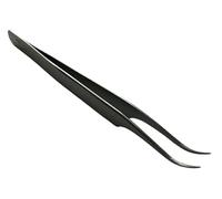 KD89 Precitec MSA 12.901-7 Precision Tweezers for Watchmakers, Curved and Extra-Fine for Spiral Bindings, No. 7, Stainless Steel, 120 mm, Red