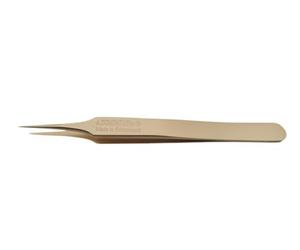 KD89 Swiss Made Dumont Precision Watchmaking Tweezers Shape #4 Very Fine Points Matte Brass 100% Antimagnetic Brass, brass, Modern