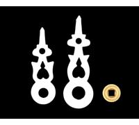 KD89 White Plastic Hands for Cuckoo Clocks in Various Sizes Available - with Brass Central Nut (27/33)