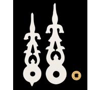 KD89 White Plastic Hands for Cuckoo Clocks in Various Sizes Available - with Brass Central Nut (49/57)