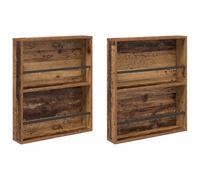 KDACVBMG Magazine Rack 2 Pcs Old Wood 60 x 12 x 70 cm Engineered Wood | Wall-mounted,rectangular silhouette,adjustable shelves,smooth finish,space-saving,minimalist storage,living room,home office