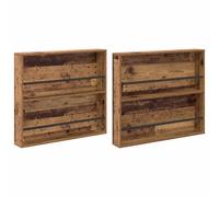 KDACVBMG Magazine Rack 2 Pcs Old Wood 80 x 12 x 70 cm Engineered Wood | Wall-mounted,rectangular design,adjustable shelves,smooth surface,easy maintenance,modern minimalist,space-saving