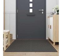 KDACVBMG Stripe Doormat Black Grey 115x200 cm Tufted Polypropylene