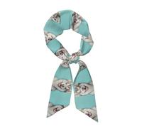 Kdaerpt Cute Husky Patterned Women'S Silk Scarf, Lightweight And Warm, Perfect For Autumn And Winter Outerwear Matching