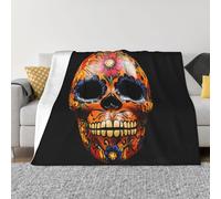 kdaerpt Day of the Dead Masks Patterned flannel warm sofa blanket, comfortable for living room, bedroom, bed, sofa blanket - 80"x60"
