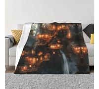 kdaerpt Fairy Tale World Patterned flannel warm sofa blanket, comfortable for living room, bedroom, bed, sofa blanket - 40"x30"