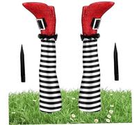 KDAMGOQE 2PCS/set Witches Legs Halloween Decor 3D Upside Down Wicked Witch Legs with Stakes, Halloween Witch Decorations for Lawn, Yard and Patio Decor Red