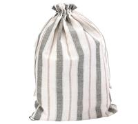 KDAMGOQE Bread Bags 12x18 Striped Pattern Linen and Cotton Sourdough Bread Bags with Drawstring Closure Washable Reusable Pouch for Household, Bakery, Light Green