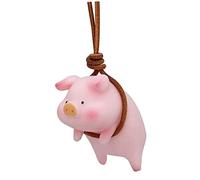 KDAMGOQE Car Charm - Lucky Pig Rear View Mirror Pendant - Plastic - 4x1.6 inch - Universal Fit - Car Interior Center
