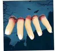KDAMGOQE Fake Finger, 5PCS Broken Fake Body Parts, Horror Scary Bloody Dead Body Prop, Halloween Props for Haunted Room Vampire Zombie Party Favors, Style 2, Parts