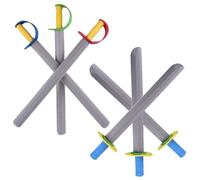 KDAMGOQE Foam Swords for Kids, 6 Pcs Foam Sword for Kids 21 In Long EVA Knives Toy Sword 2 Styles Safe Soft Cosplay Swords for Play Fighting Toys for Boys Girls to playing Warrior Knight