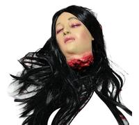 KDAMGOQE Halloween Props Scary Realistic Fake Head with Long Hair Latex Hanging Scary Stuff Cut Off Head Halloween Decorations for Party Haunted House Prank Movie, Decorations