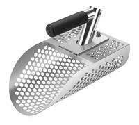 KDAMGOQE Metal Detector Shovel Sand Scoop Heavy Duty Metal Detector Shovel Stainless Steel Metal Detector Sand Scoop Sand Sifter Flea Rake for Treasure Finds and Fast Sifting Digging