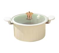 KDAMGOQE Micro Pressure Cooker 10L 11" Enamel Small Pressure Cooker with Lid, Handle & Safety Valve Quick Decompression Non-Stick Stew Pot for All Kinds of Stovetop, White