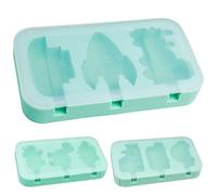 KDAMGOQE Silicone Popsicle Molds, 3PCS Cute Dinosaur Car Shape Ice Cream Molds with Sticks, Reusable Popsicle Moulds for Kids