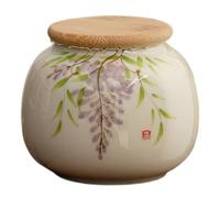 KDAMGOQE Small Urns for Ashes, 250ml Decorative Ceramic Mini Urn with Bamboo Lid for Human, Adult, Child, Pets, Mini Urn