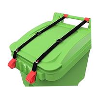 KDAMGOQE Trash Can Lid Lock, Trash Can Lock, 2PCS Adjustable Garbage with Elastic Strap, Double Claw Lid, Outdoor Locks for Animals, Squirrels, Dogs, Raccoons