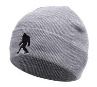 KDAND Bigfoot Beanie Hats Winter Warm Sasquatch Funny Knitted Hat, Gray, M-L