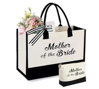 KDBDSYZB Mother of the Bride Gifts, Wedding Gifts for Mom from Daughter, Mother of the Bride Tote Bag With Makeup Bag, Unique Mom Gift for Christmas Honeymoon, Bridal Shower Gift